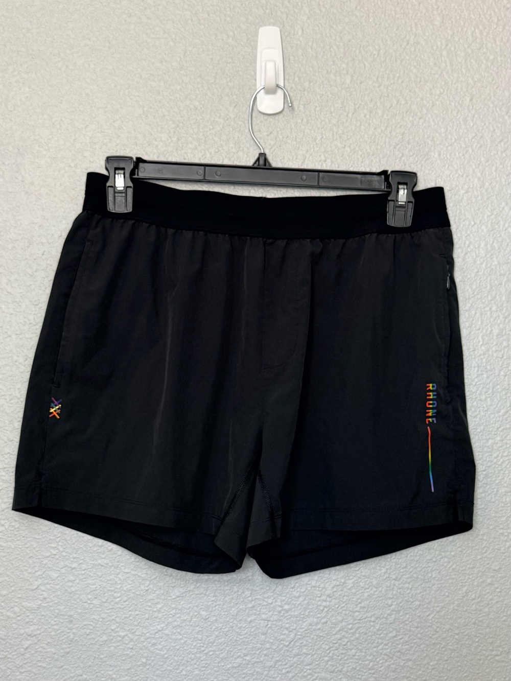 RHONE | Mako Tech Pride Month Athletic Shorts 5” | Black | Size Large